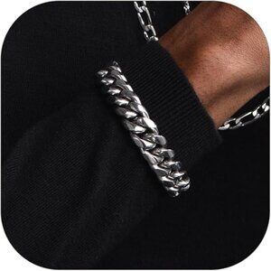Cuban Link Bracelet for Men 10MM Width Cuban Wrist Bracelets 7.5" Length
